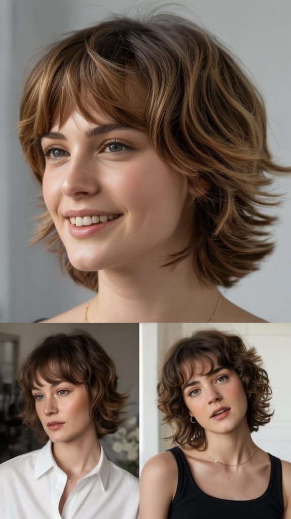 Layered Medium Cut with Baby Bangs