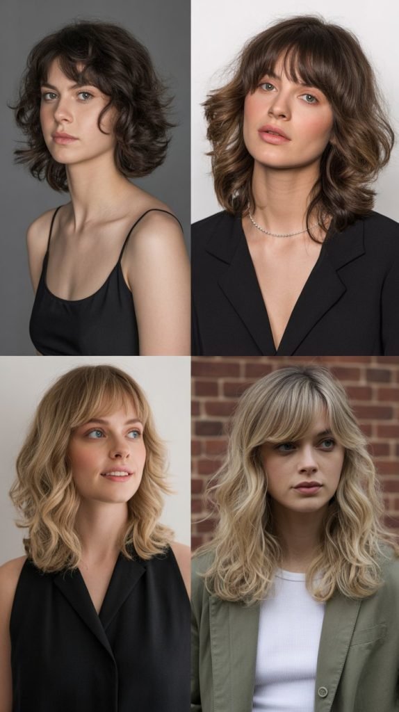 . Layered Shag With Curtain Bangs