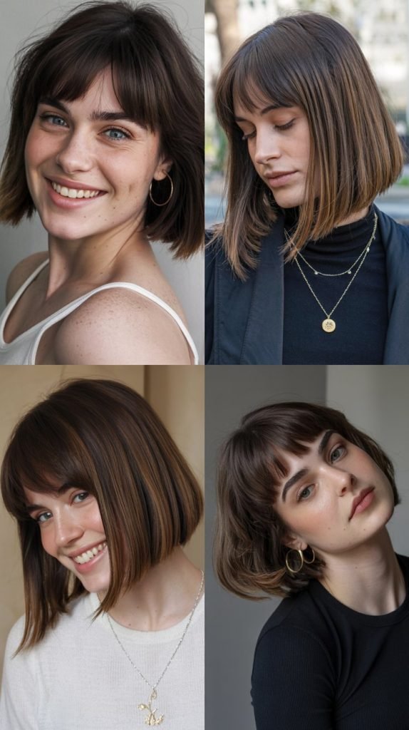 Lob with Blunt Bangs