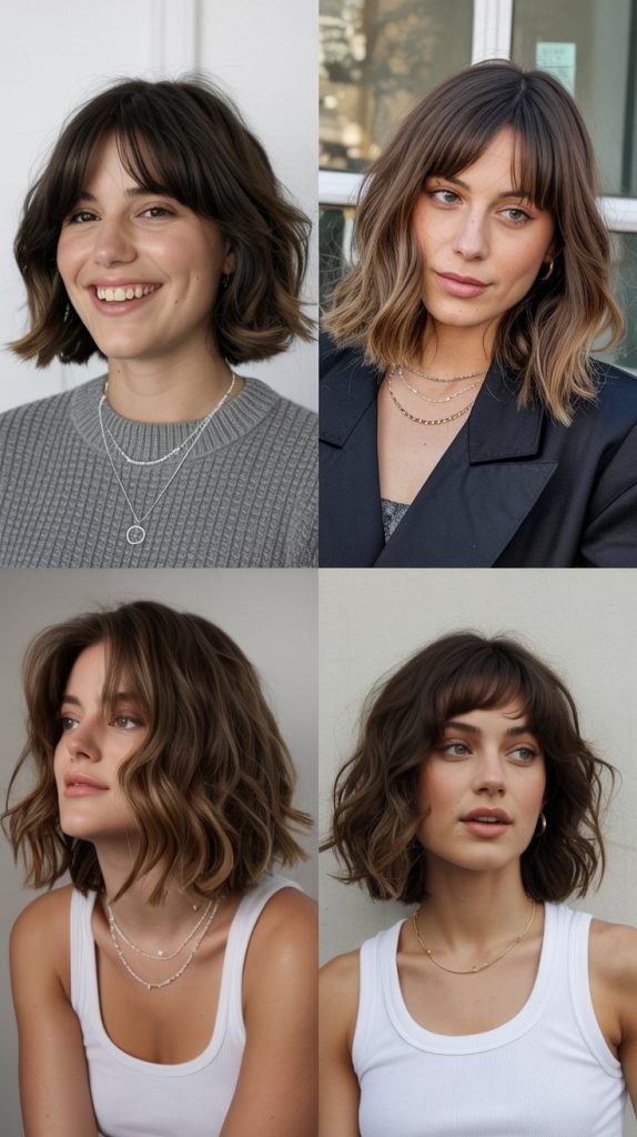 Lob with Curtain Bangs