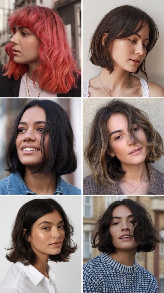 . Long Bob with Bold Color