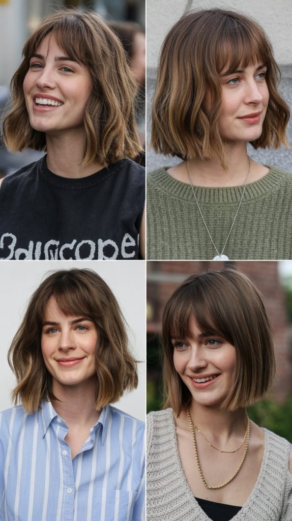 Long Bob with Curtain Bangs