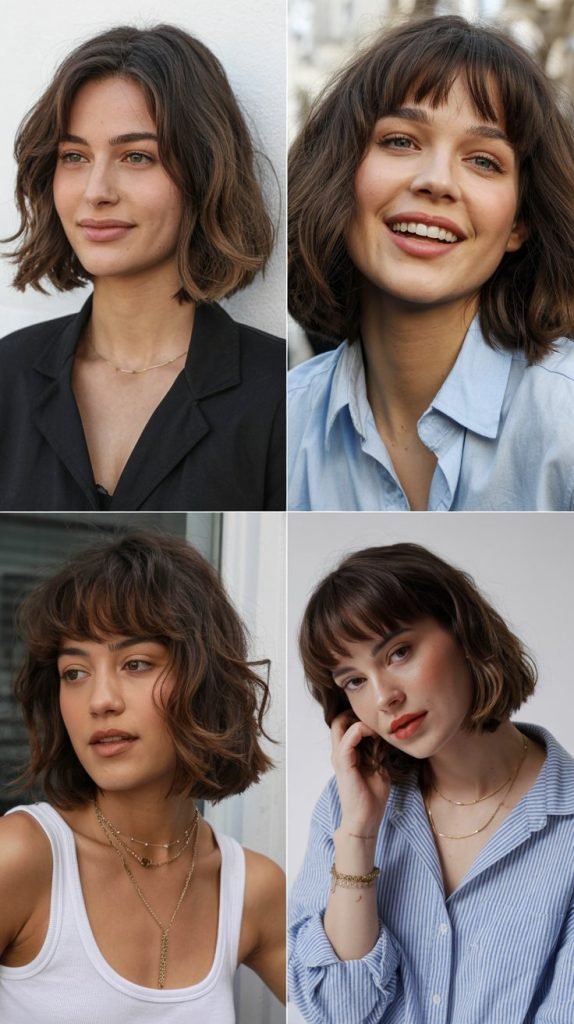 Long Bob with Curtain Bangs