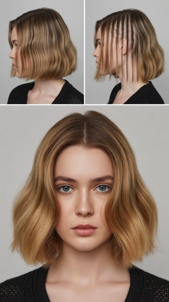  Blunt Cut With Internal Layers