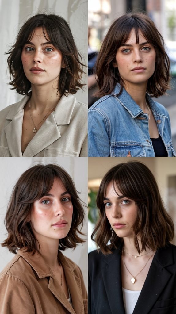  Razored Lob With Curtain Bangs