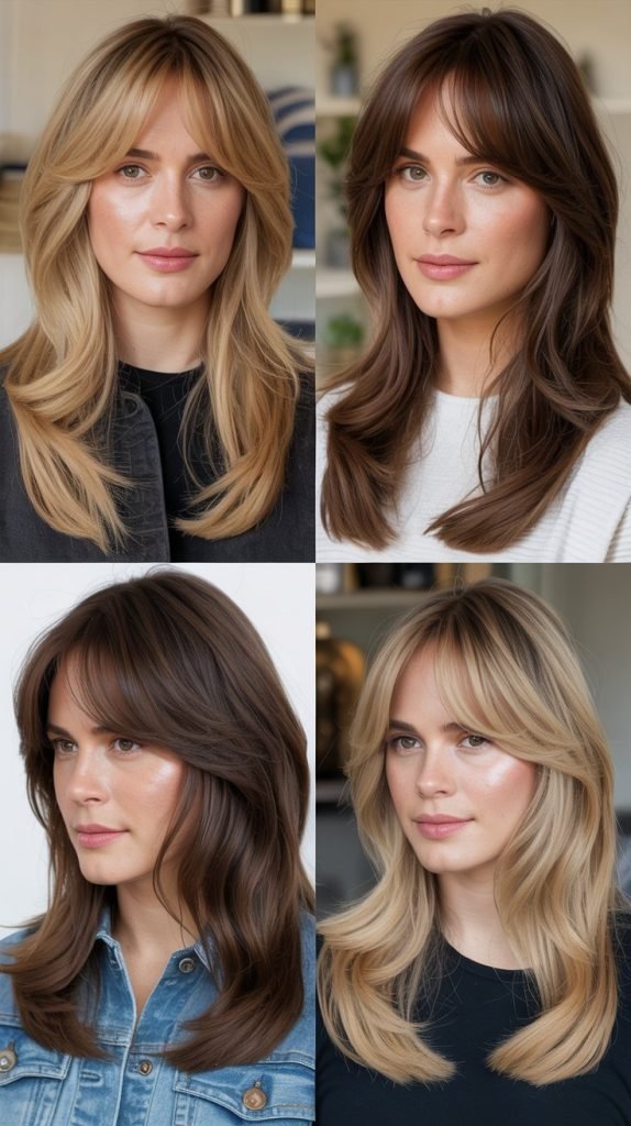 Curtain Bangs with Long Layers