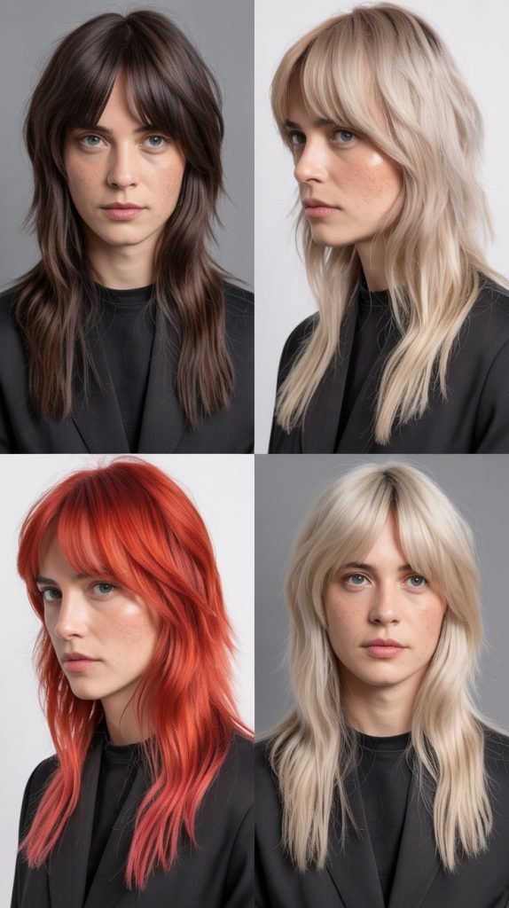  Curtain Bangs with Waterfall Layers