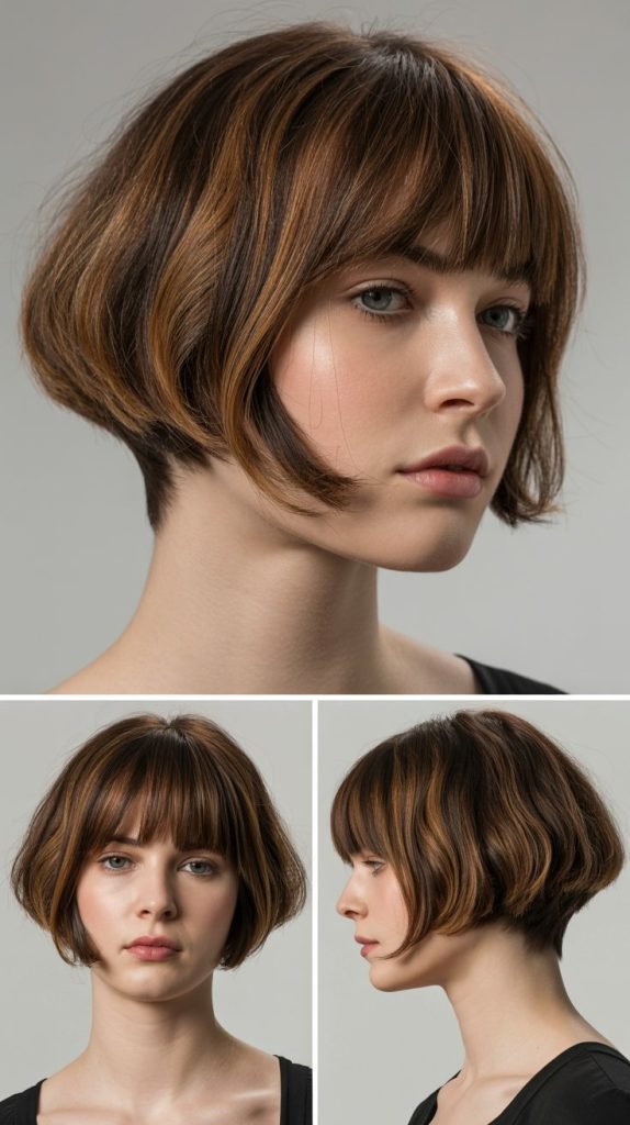  Asymmetrical Long Bang with Angled Bob