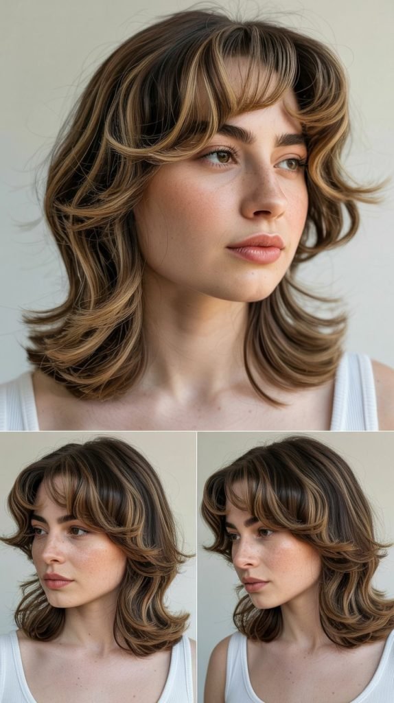 29 Medium Haircuts With Bangs for Thin Hair That Creates Fullness