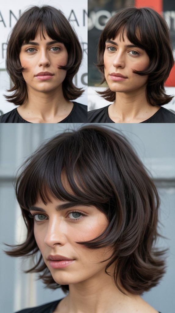  Face-Framing Layers With Blunt Bangs