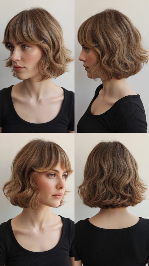 Graduated Bob with Wispy Curtain Bangs