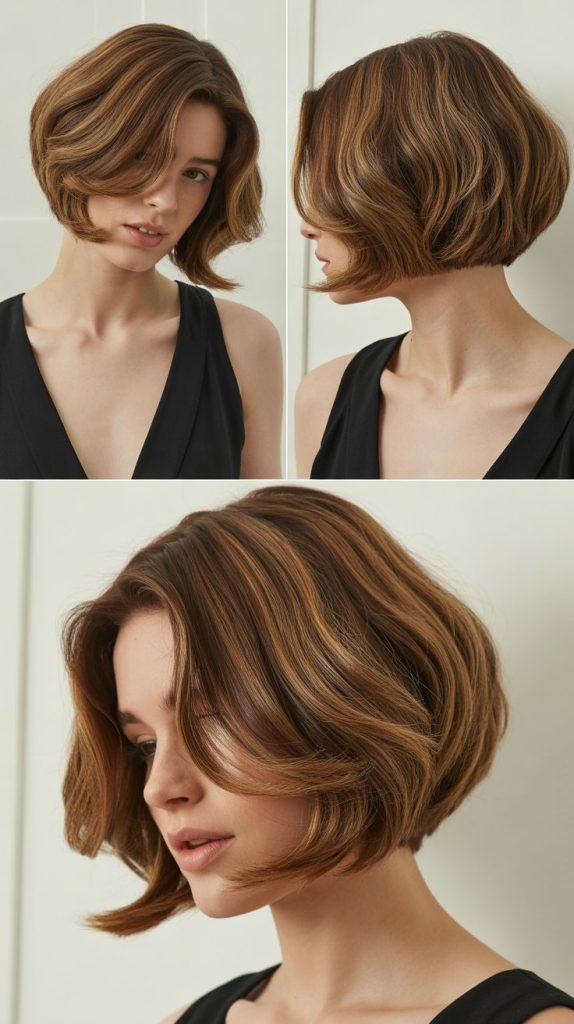 Layered Bob with Curved Ends