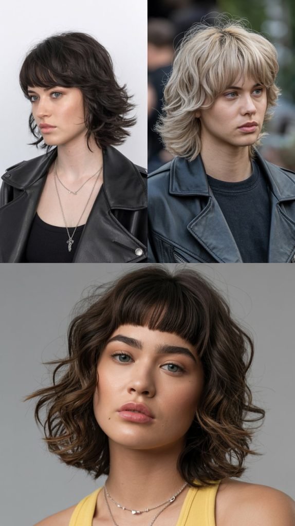 Layered Shaggy Lob With Bangs