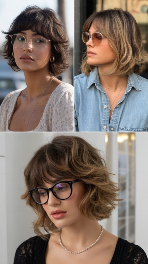  Layered Shoulder-Length With Choppy Bangs