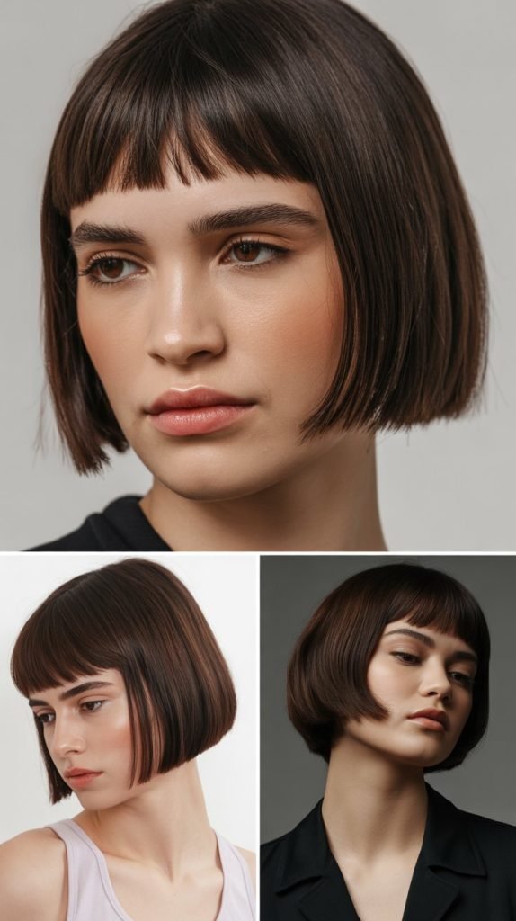Sleek Bob with Micro Curtain Bangs