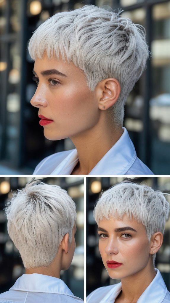 Textured Pixie-Lob With Micro Bangs