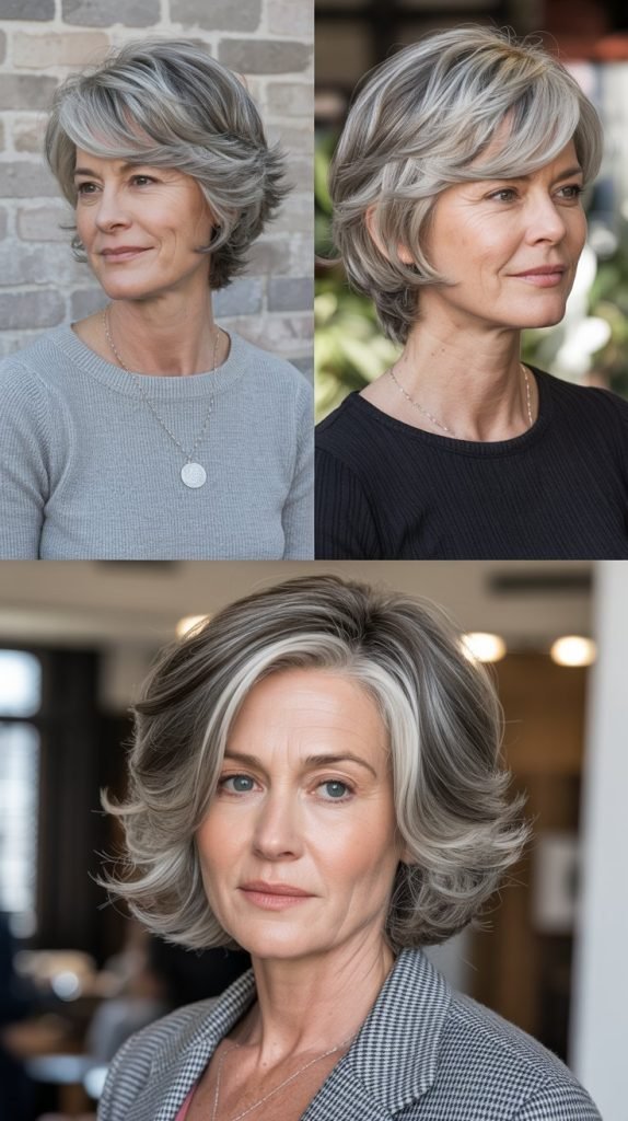 Angled Layers with Silver Framing