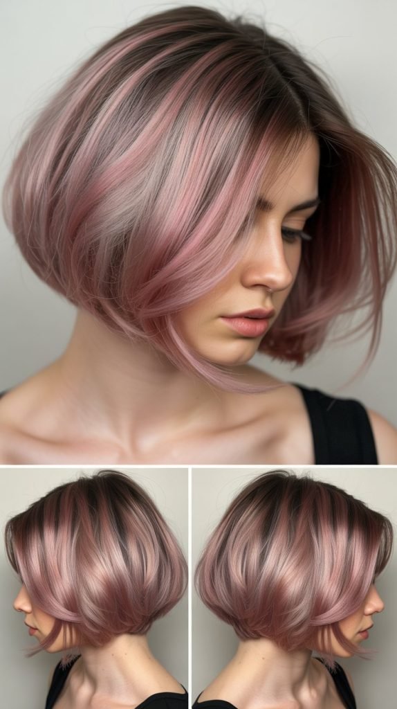  Graduated Bob with Multi-Tonal Color