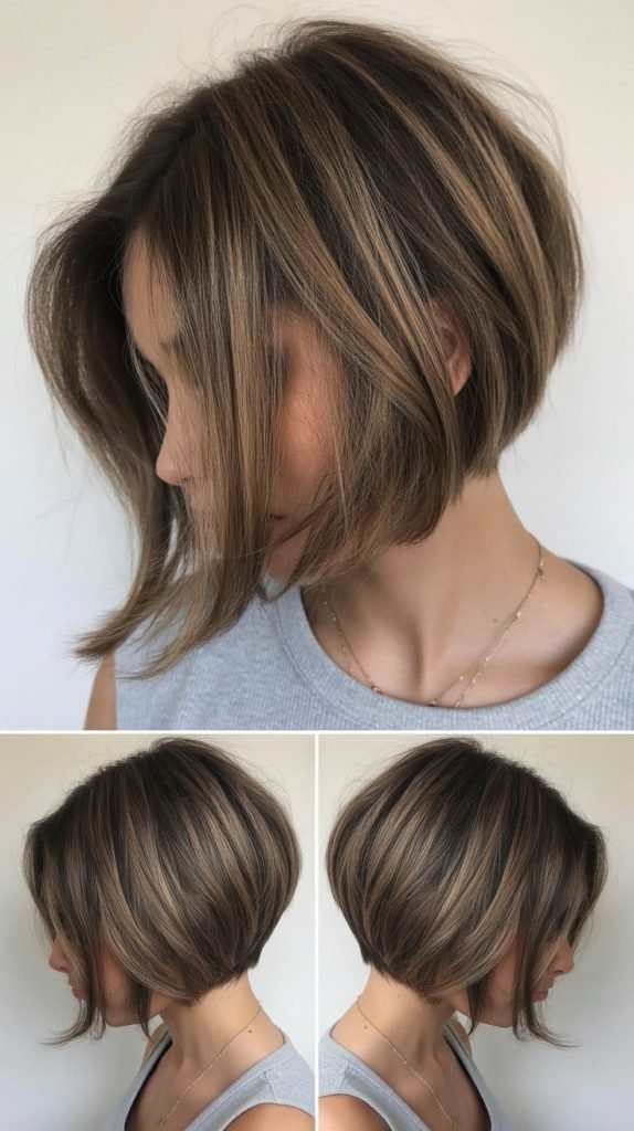Layered Bob with Curved Perimeter