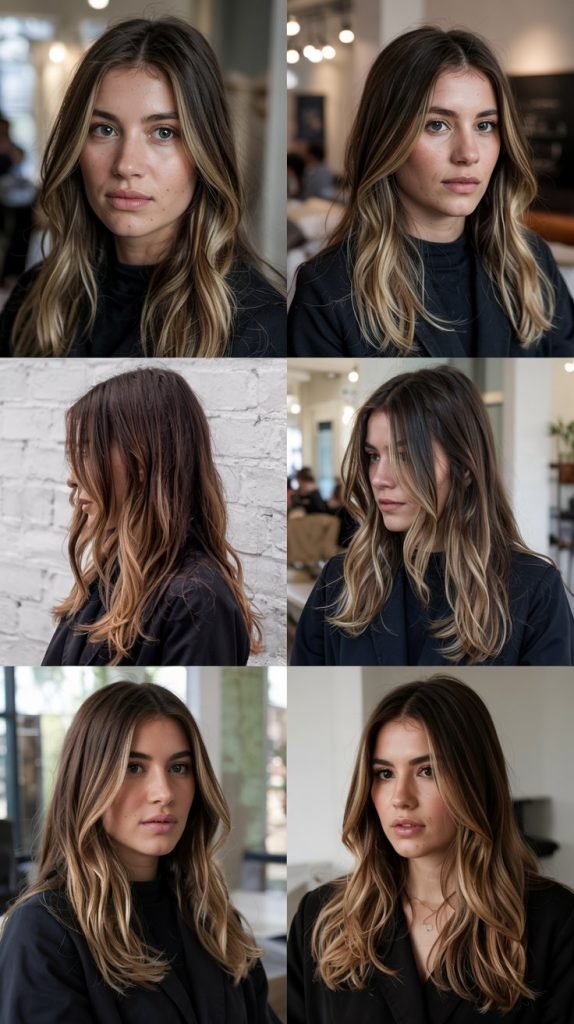 . Layered Face-Framing with Balayage
