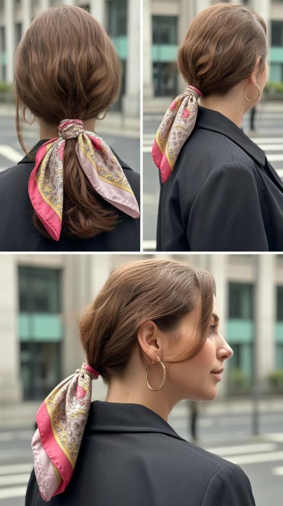Scarf-Enhanced Ponytail