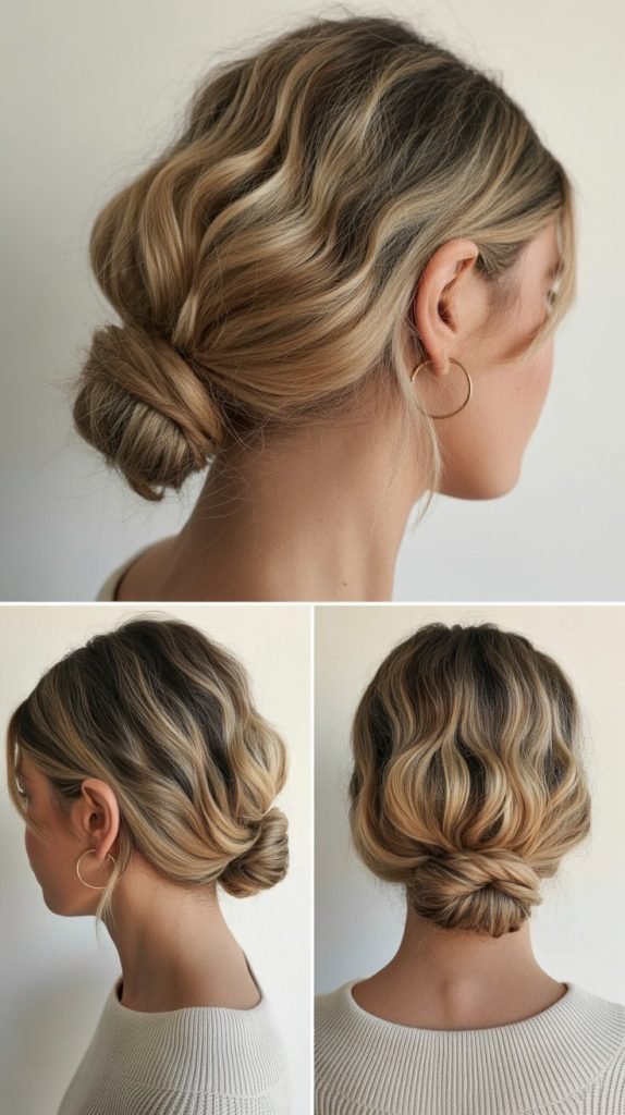 . Asymmetrical Low Bun