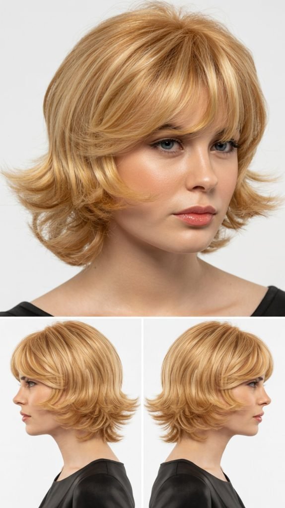 Feathered Layers With Bardot Bangs