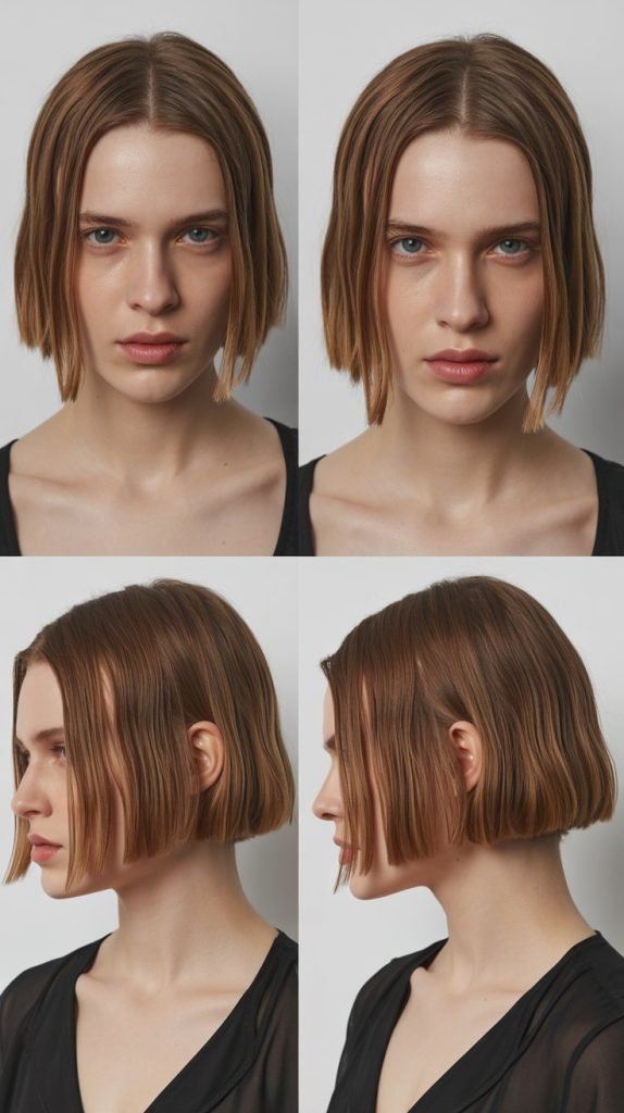 1. Blunt Lob with Center Part