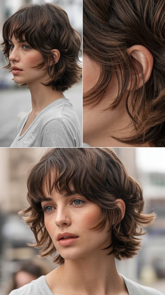 Side-Parted Bangs With Asymmetrical Bob