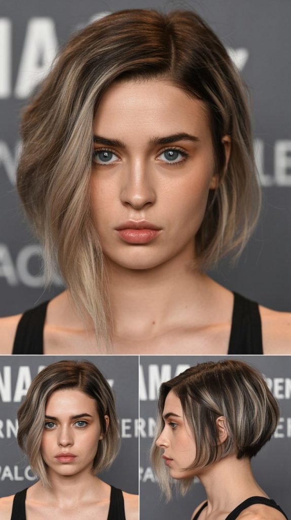 12. Asymmetrical Bob with Side Bangs