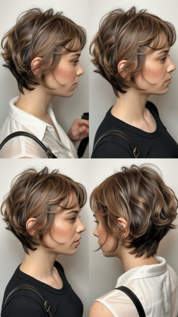  Choppy Layered Bob with Razored Ends