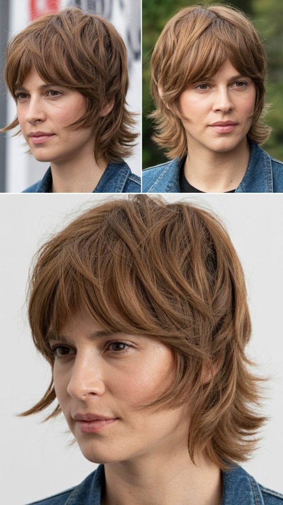 Layered Side Bangs with Tousled Texture