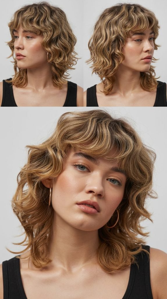 Curtain Bangs with Piece-y Layers Throughout