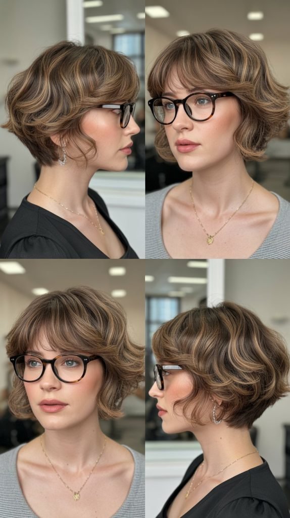 . Textured Lob With Wispy Bangs