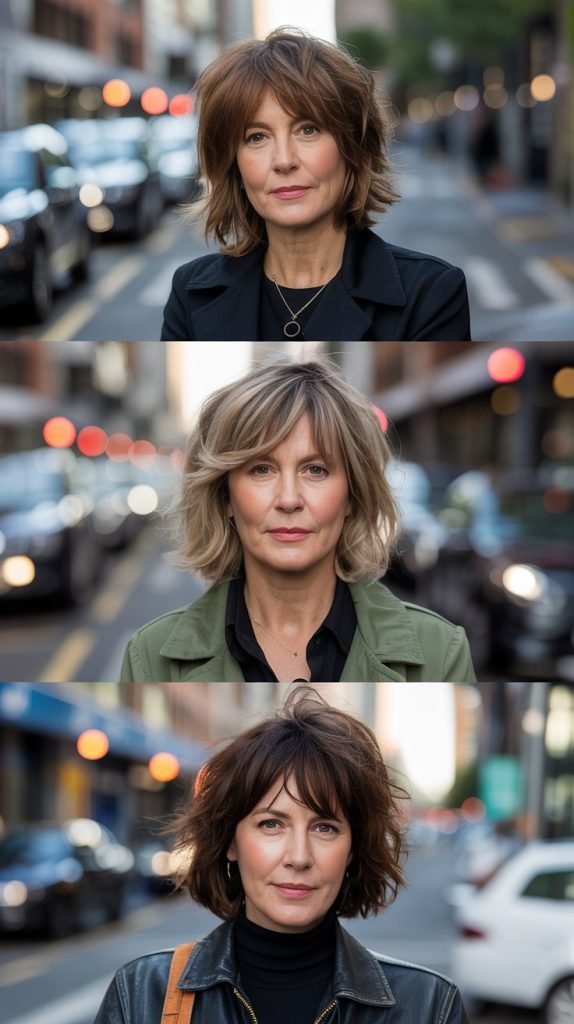 Shaggy Lob With Piecey Fringe