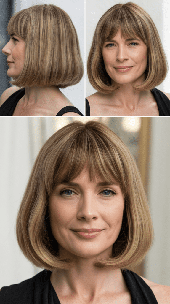 Blunt Cut with Curtain Bangs