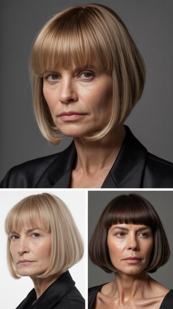 Inverted Bob With Angular Bangs