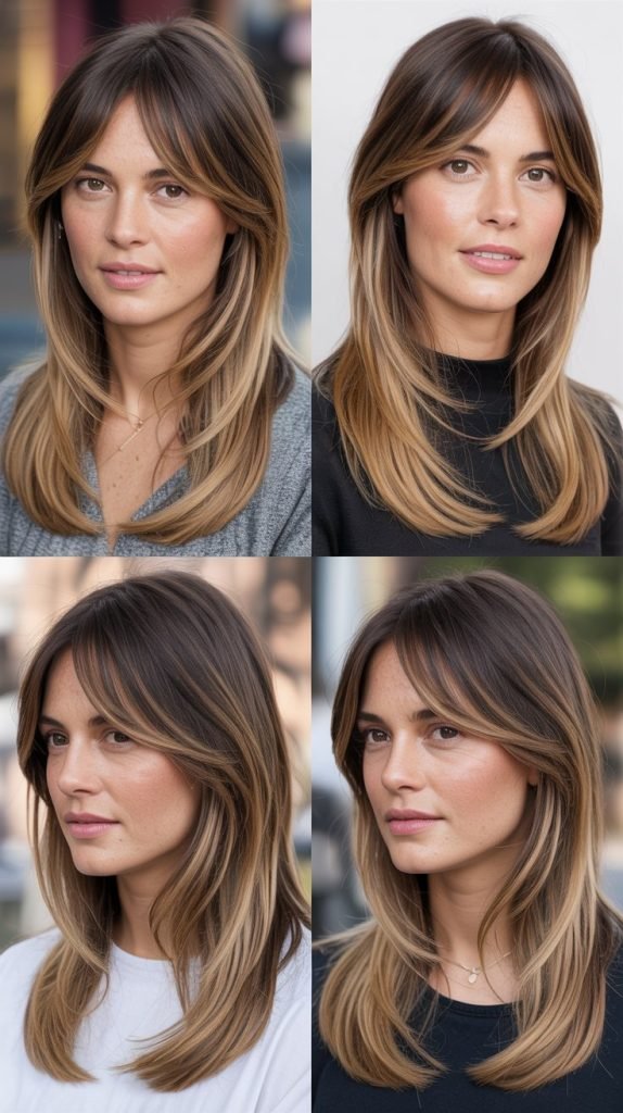  Side Bangs with Graduated Long Layers