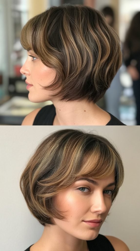  Layered Bob with Blended Fringe