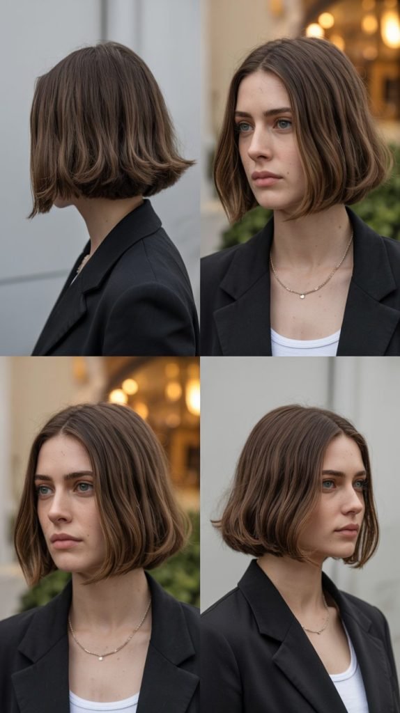 Blunt Cut Bob at Shoulder-Grazing Length