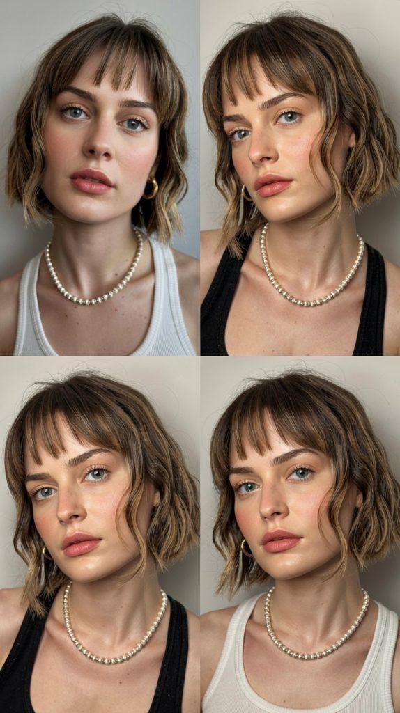 2. Blunt Cut with Baby Bangs