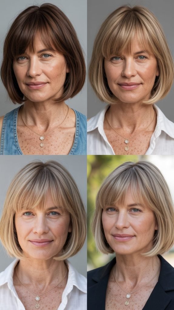 Bob with Curtain Bangs