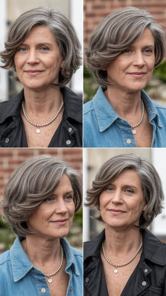 Chin-Length Cut with Deep Side Sweep