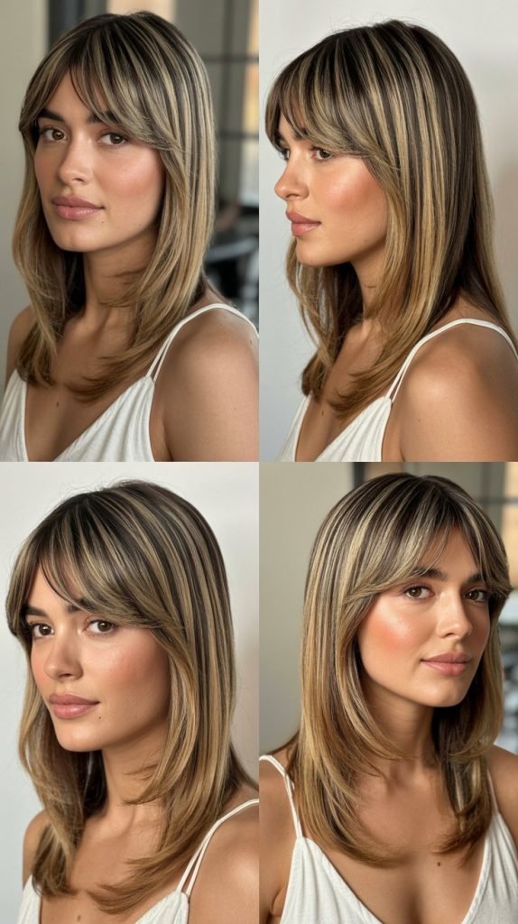  Soft Curtain Bangs With Sleek Straight Hair