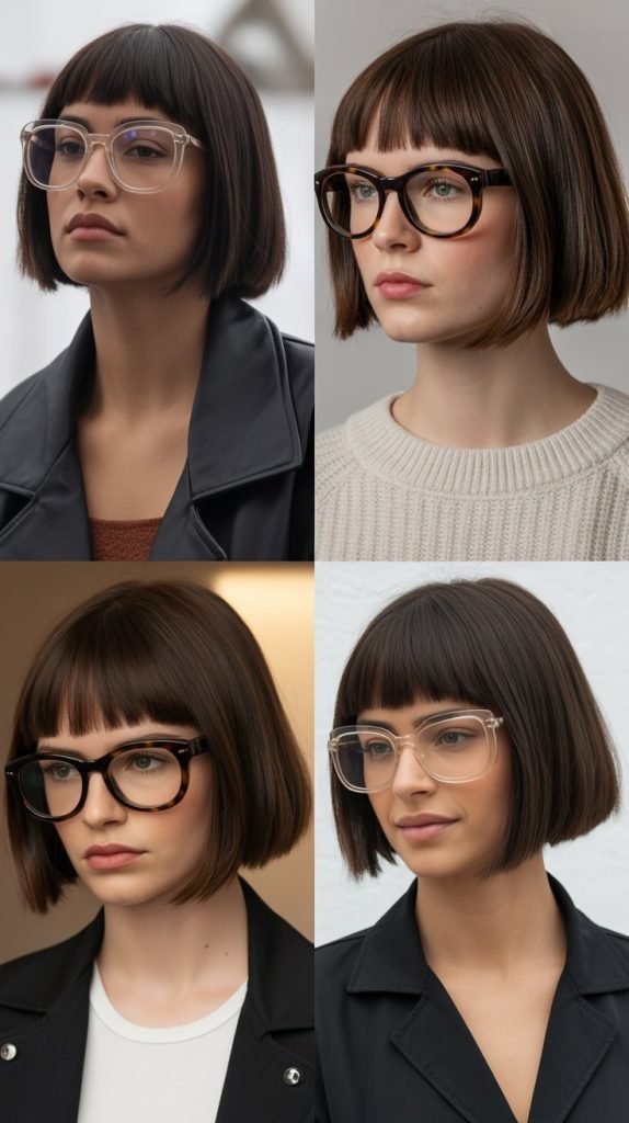 . Blunt Bob With Full Fringe