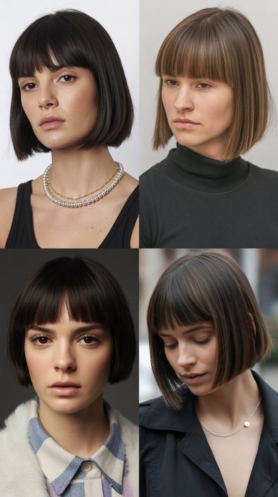  Blunt Bob with Straight Across Bangs