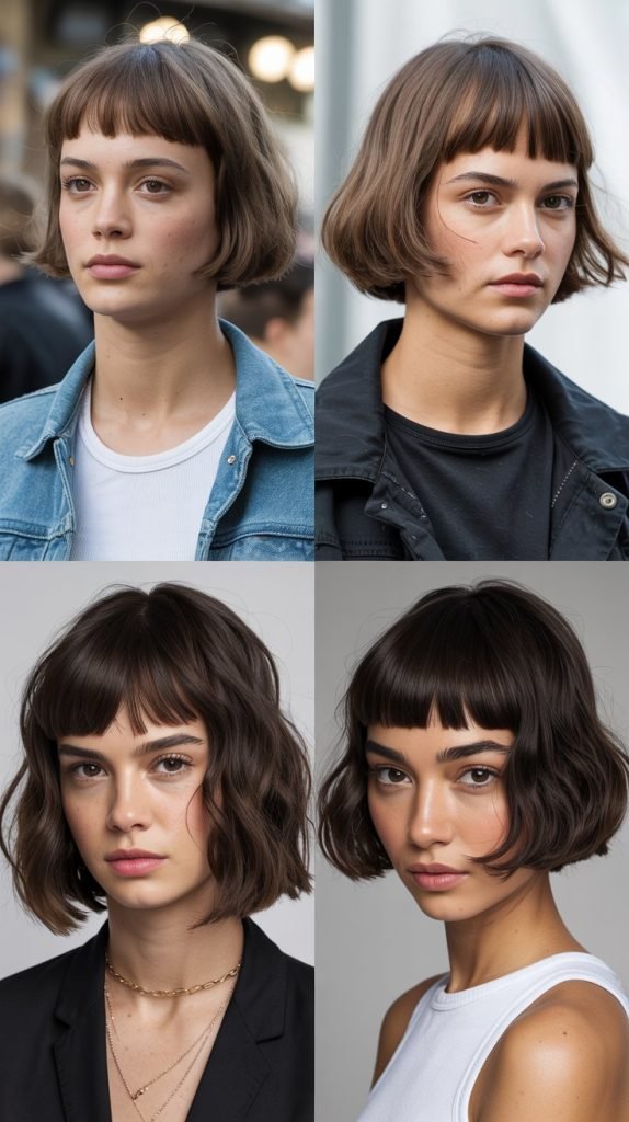 Blunt Cut Bob With Baby Bangs