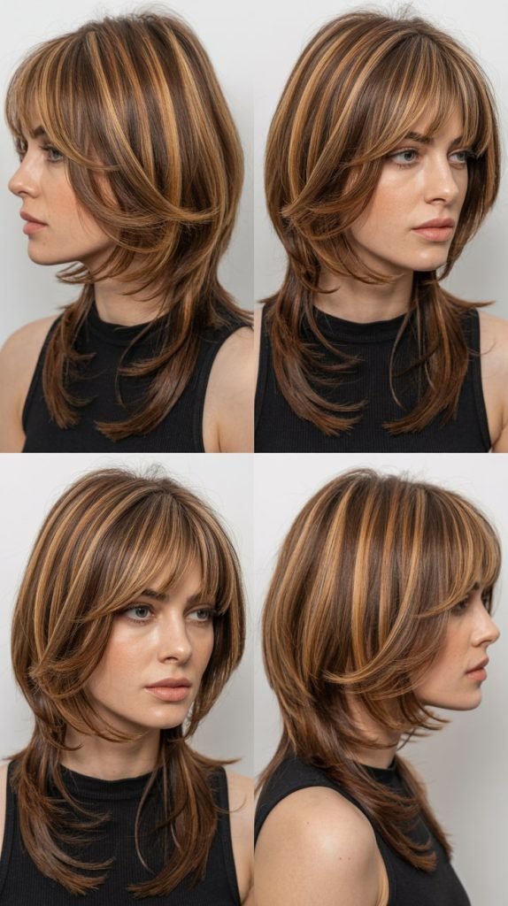  Diagonal Layers With Swoopy Bangs
