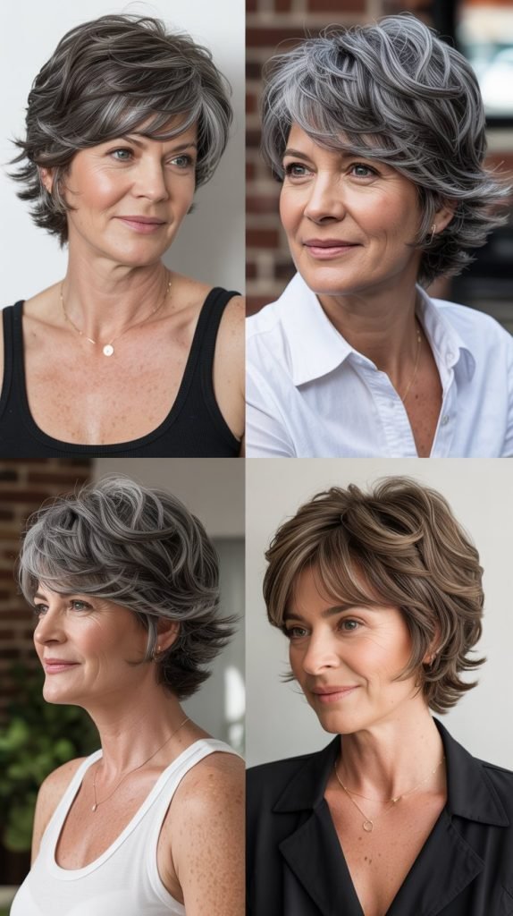 Layered Shag with Gray Highlights