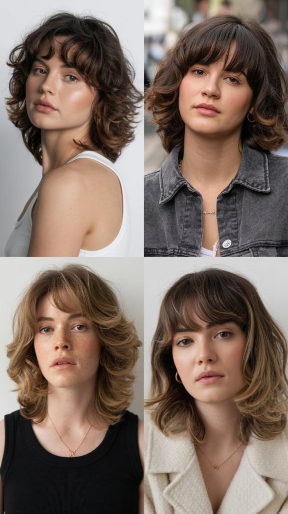 12. Layered Cut with Baby Bangs